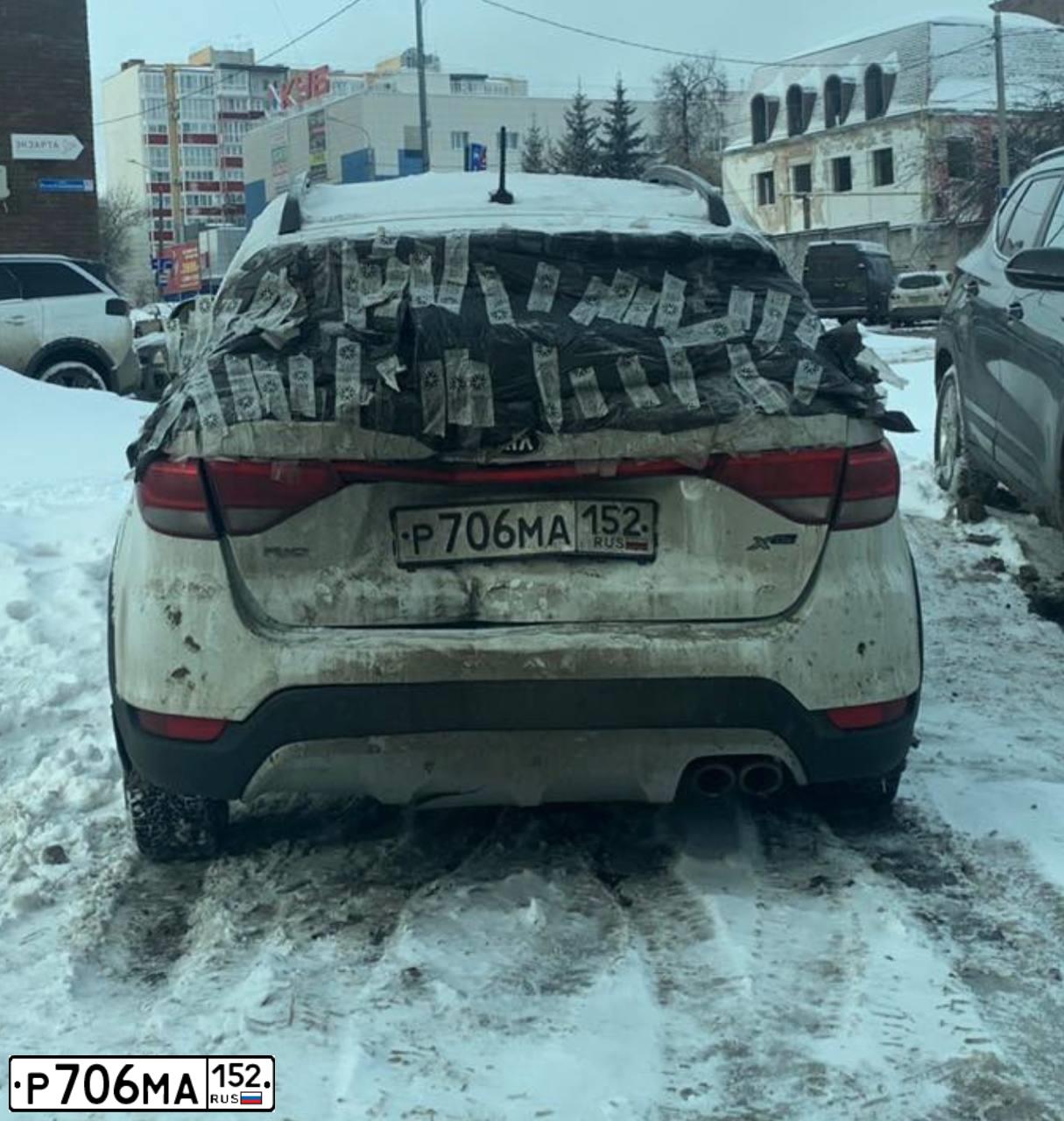 Фото автомобиля KIA RIO, 2018 — госномер Р706МА152. Цвет: Белый