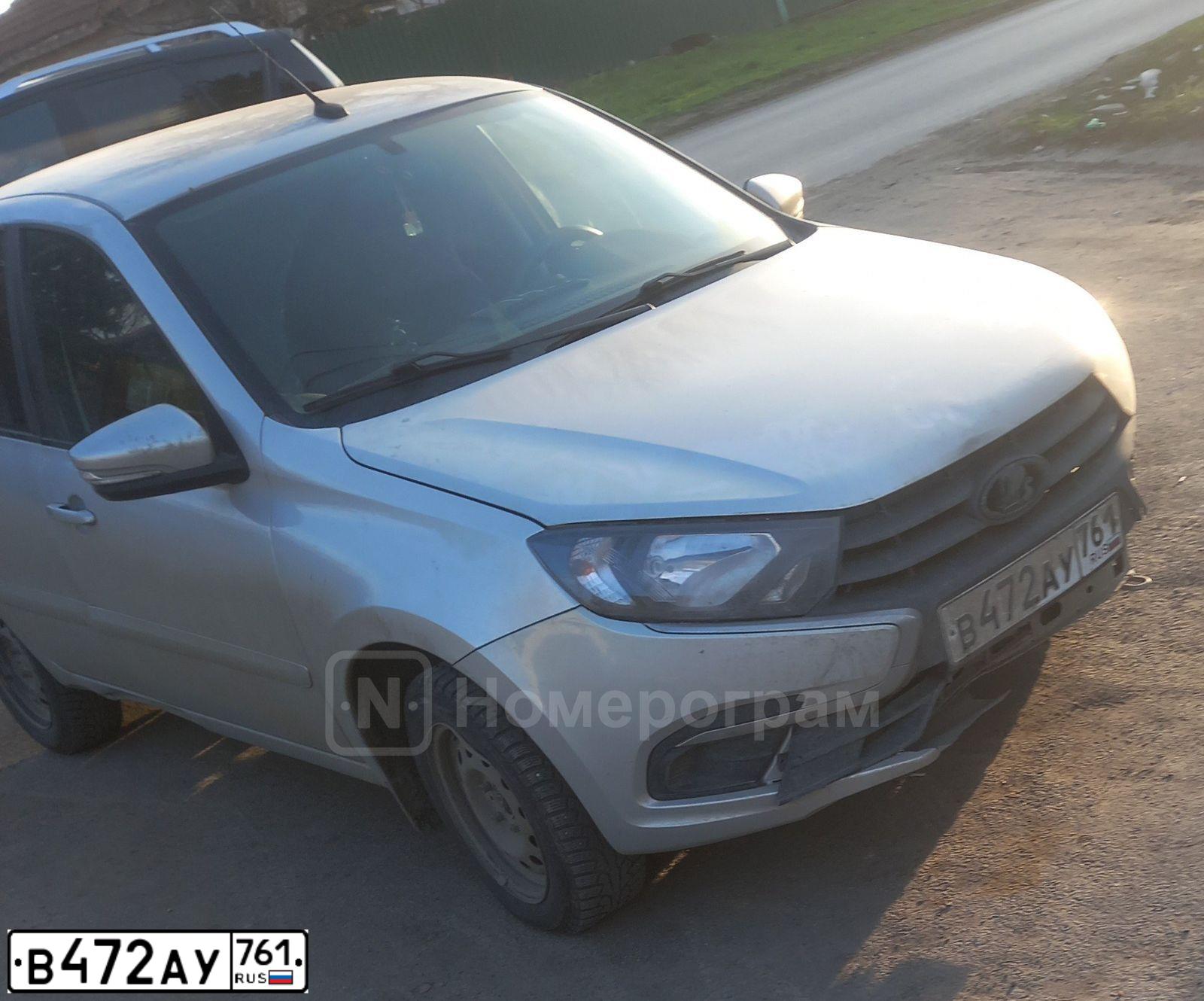 Фото автомобиля LADA 2190 GRANTA, 2019 — госномер В472АУ761. Цвет: СЕРЫЙ