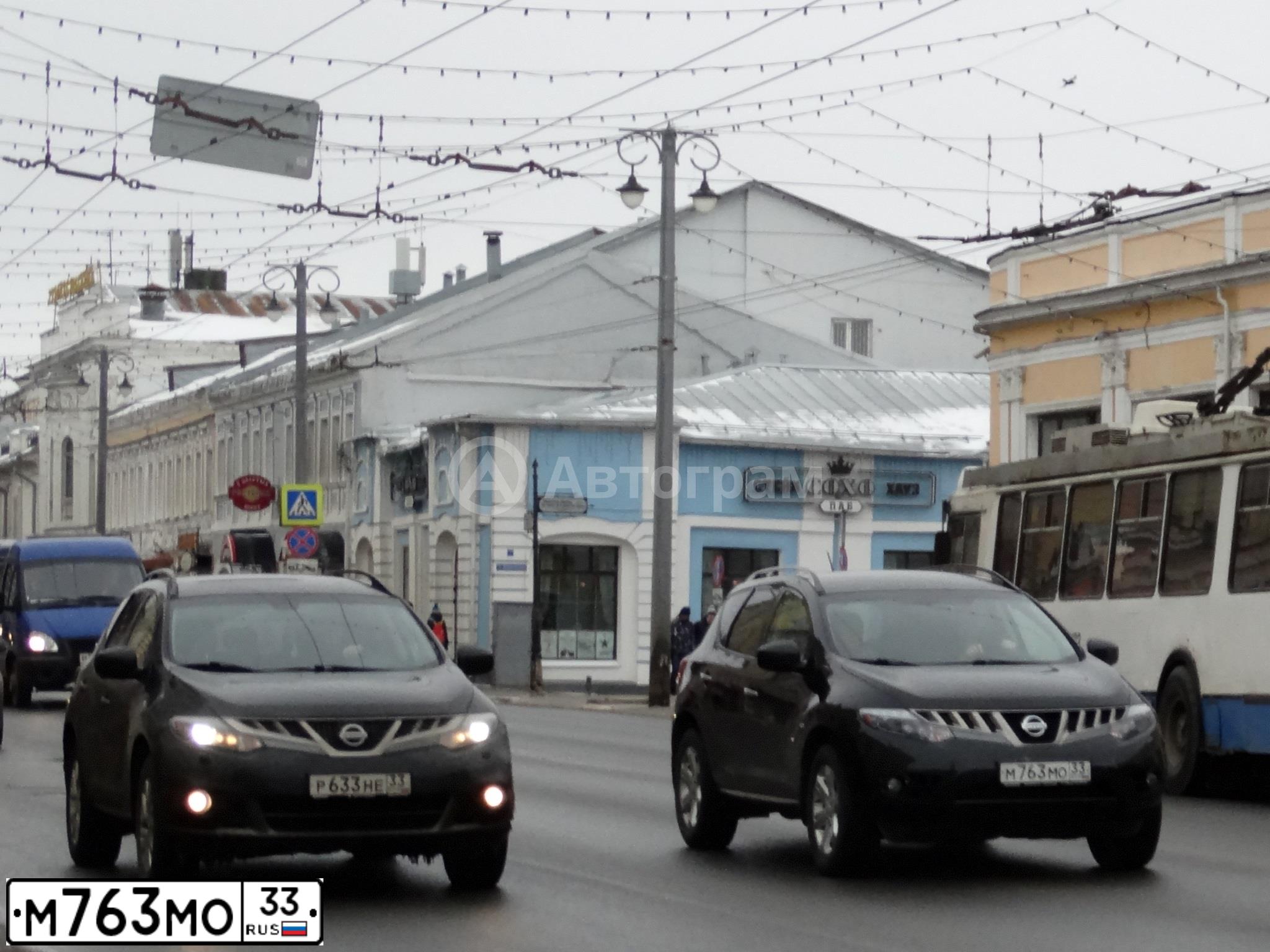 Фото автомобиля NISSAN MURANO, 2010 — госномер М763МО33. Цвет: ЧЕРНЫЙ