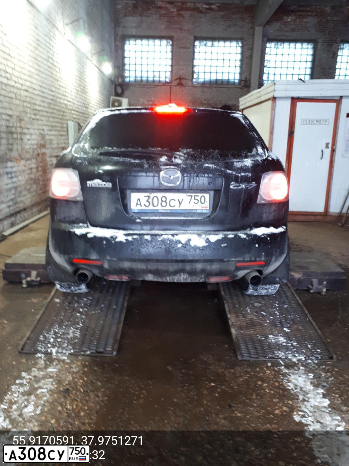 Фото автомобиля MAZDA CX-7, 2008 — госномер К004МК790. Цвет: ЧЕРНЫЙ