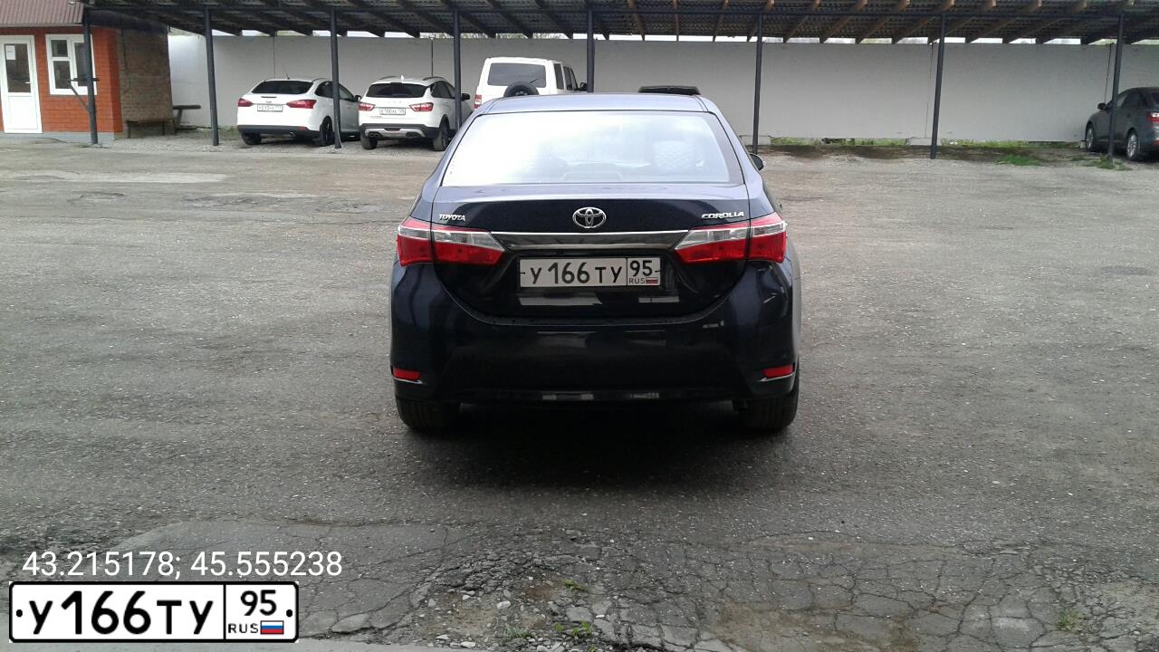 Фото автомобиля TOYOTA COROLLA, 2014 — госномер Т800АУ95. Цвет: ЧЕРНЫЙ