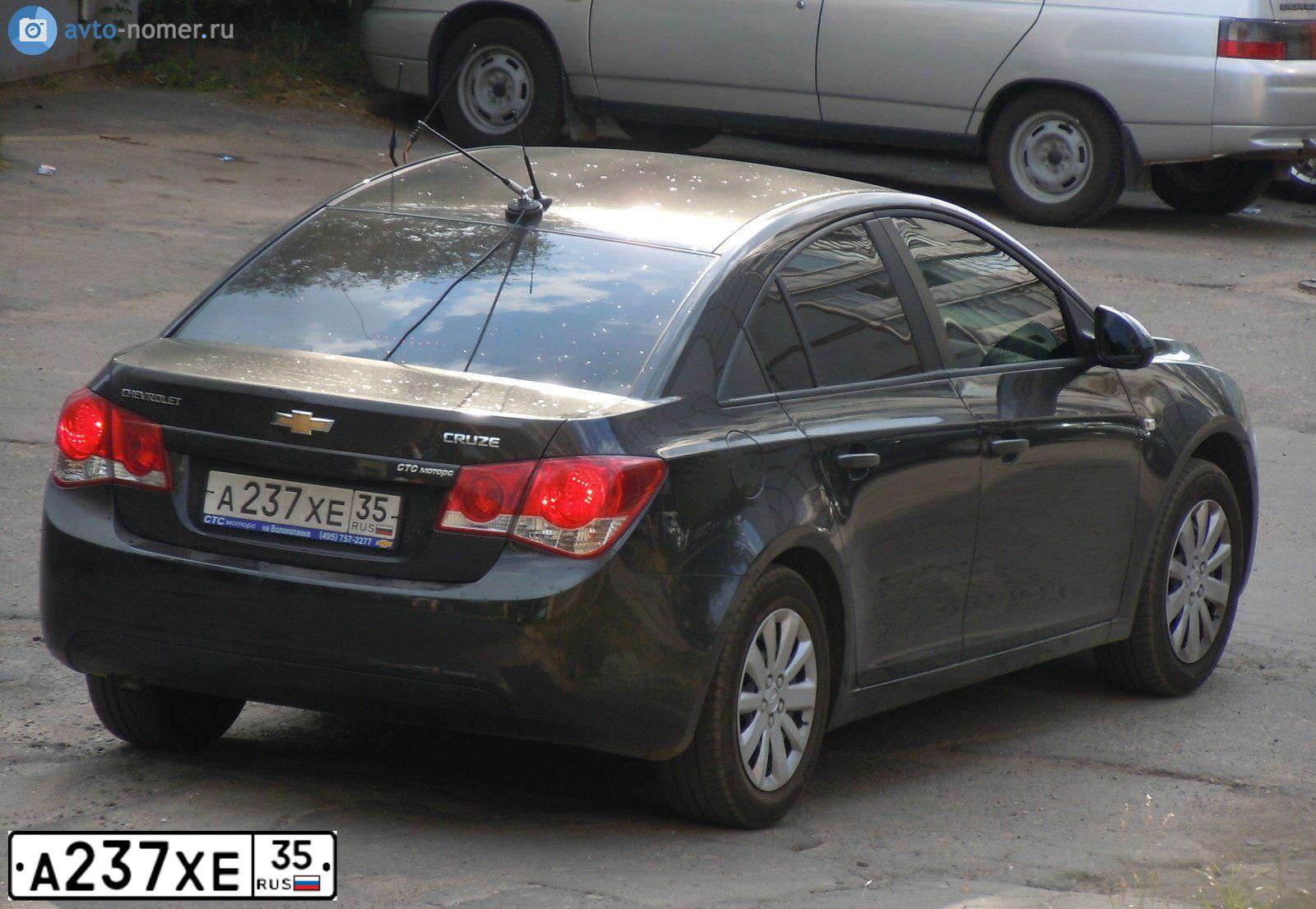 Фото автомобиля CHEVROLET CRUZE, 2010 — госномер А237ХЕ35. Цвет: ЧЕРНЫЙ