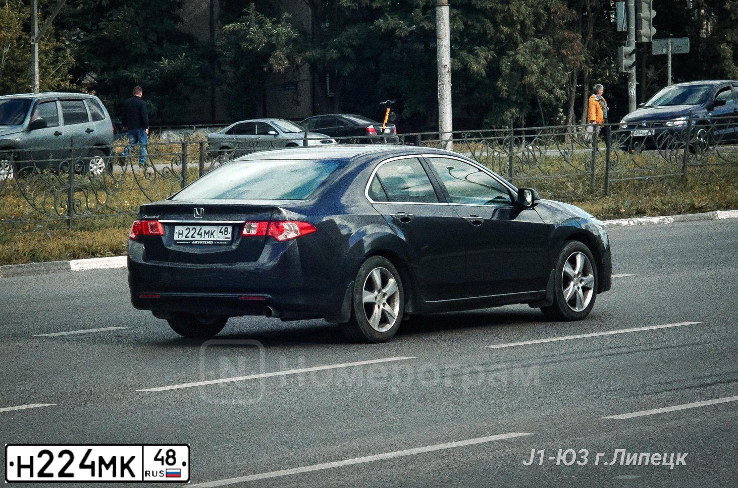 Фото автомобиля HONDA ACCORD, 2011 — госномер Н224МК48. Цвет: ТЕМНО-СЕРЫЙ
