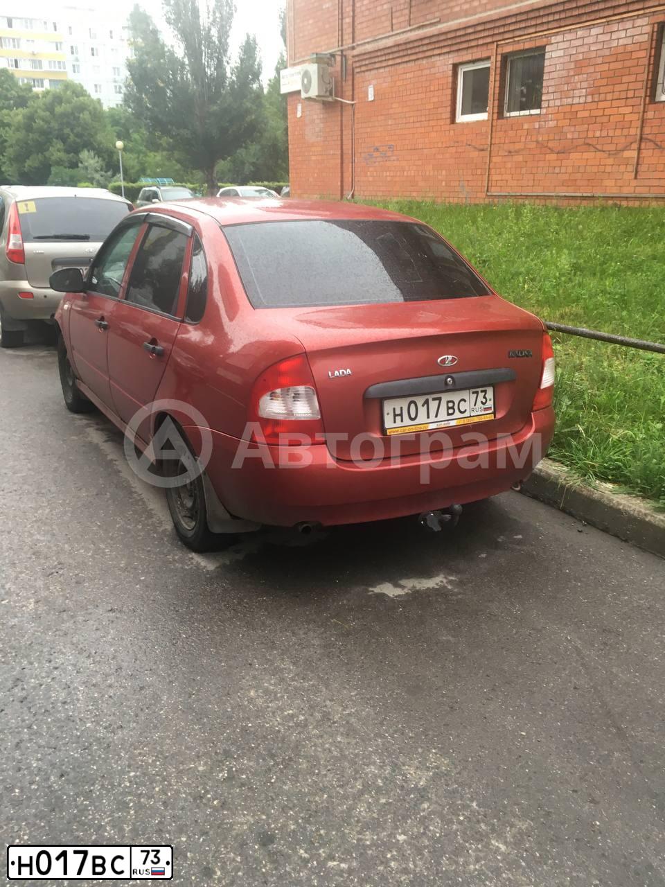 Фото автомобиля LADA 1118 KALINA, 2007 — госномер Н017ВС73. Цвет: СЕРЕБРИСТО-КРАСНЫЙ