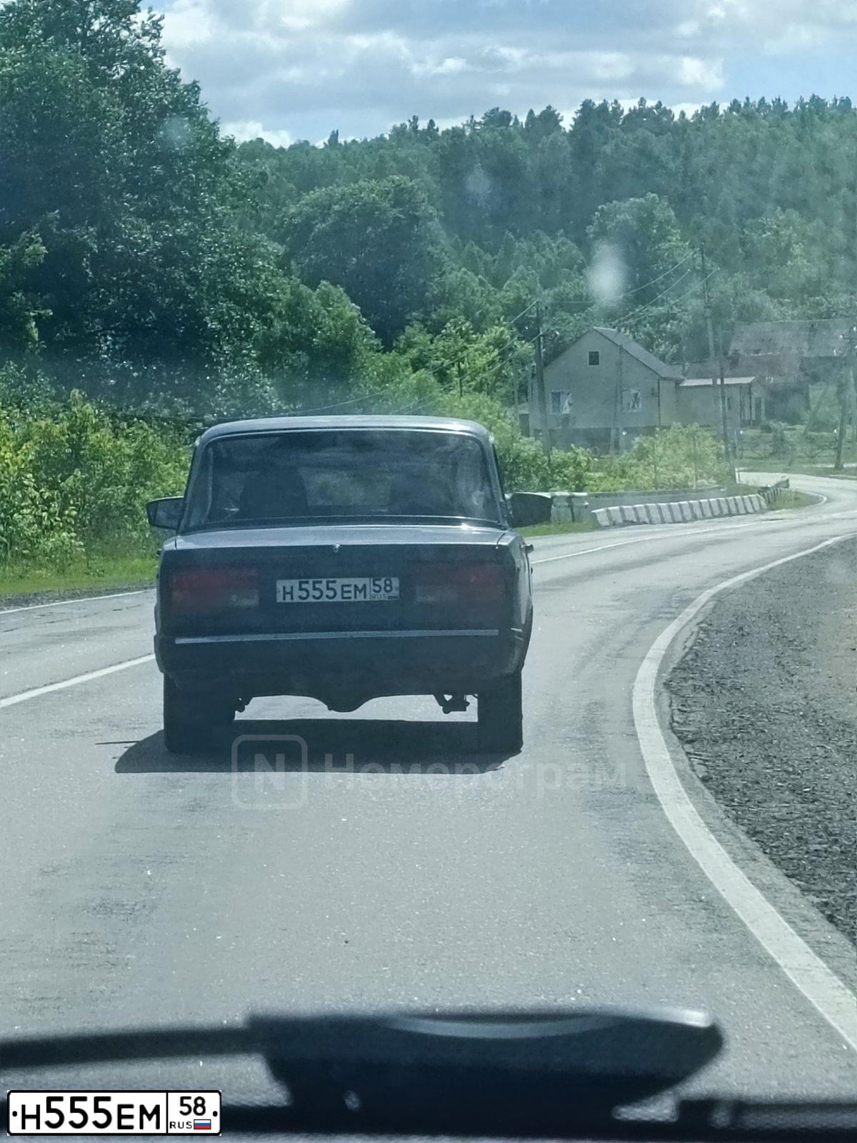 Фото автомобиля AUDI Q7, 2008 — госномер Н555ЕМ58. Цвет: ЧЕРНЫЙ