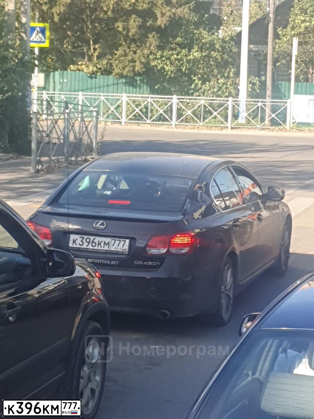 Фото автомобиля LEXUS GS, 2008 — госномер К396КМ777. Цвет: ЧЕРНЫЙ