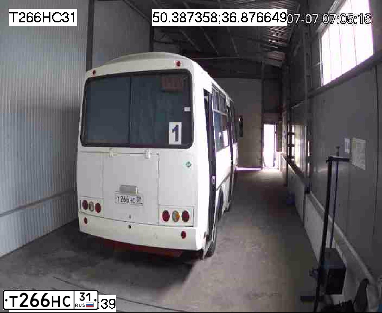 Фото автомобиля PAZ 3205, 2016 — госномер Т266НС31. Цвет: Белый