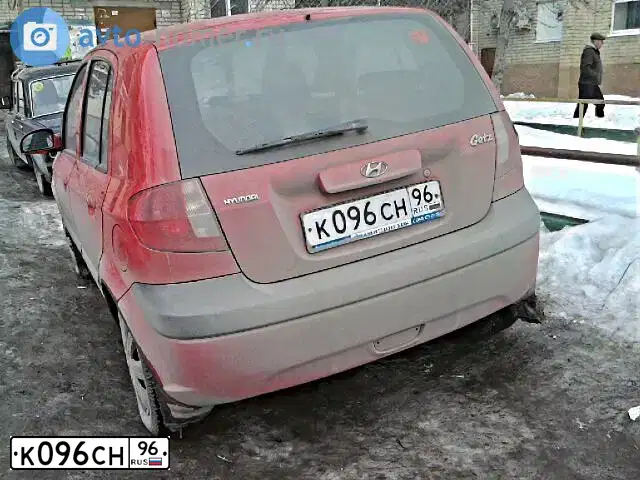 Фото автомобиля HYUNDAI GETZ, 2007 — госномер К096СН96. Цвет: КРАСНЫЙ