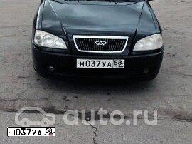 Фото автомобиля CHERY AMULET /FLAGCLOUD/, 2006 — госномер Н037УА58. Цвет: ЧЕРНЫЙ