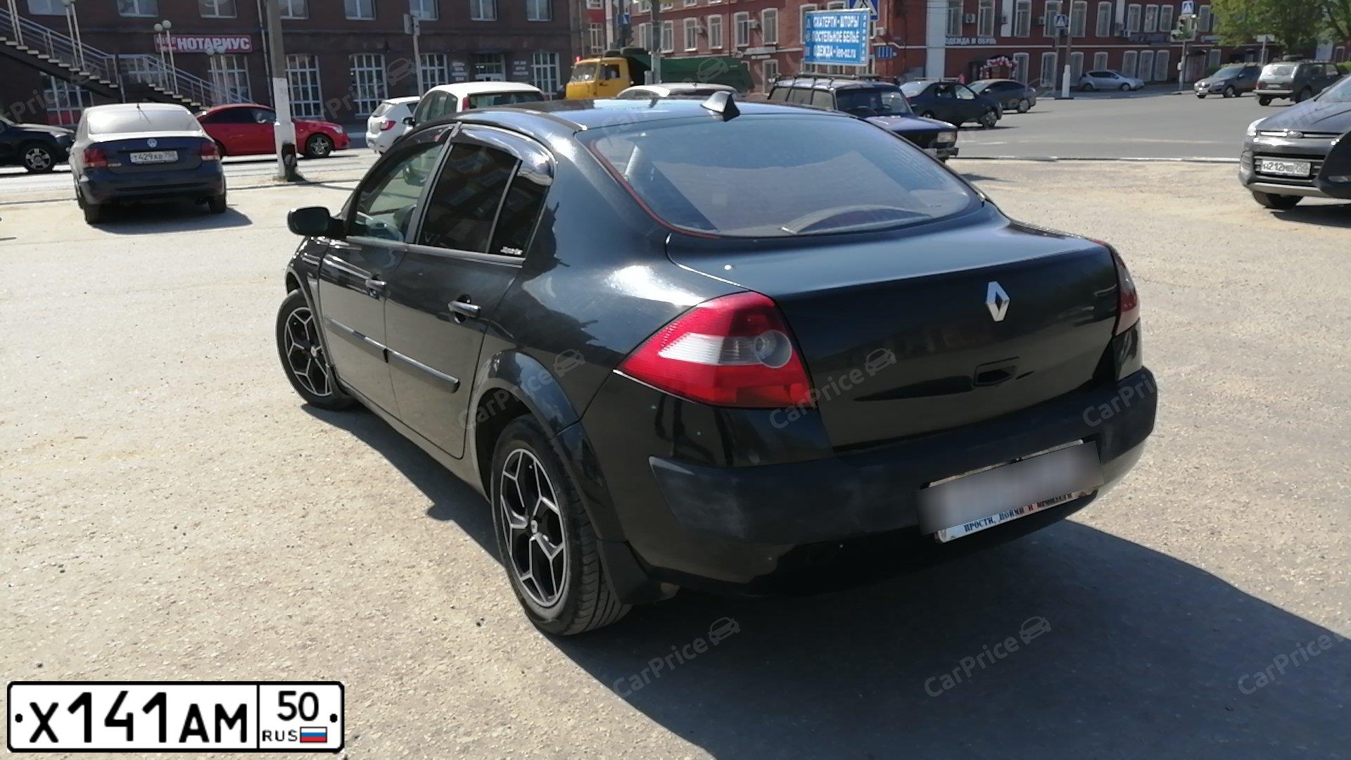 Фото автомобиля RENAULT MEGANE, 2005 — госномер Х141АМ50. Цвет: ЧЕРНЫЙ