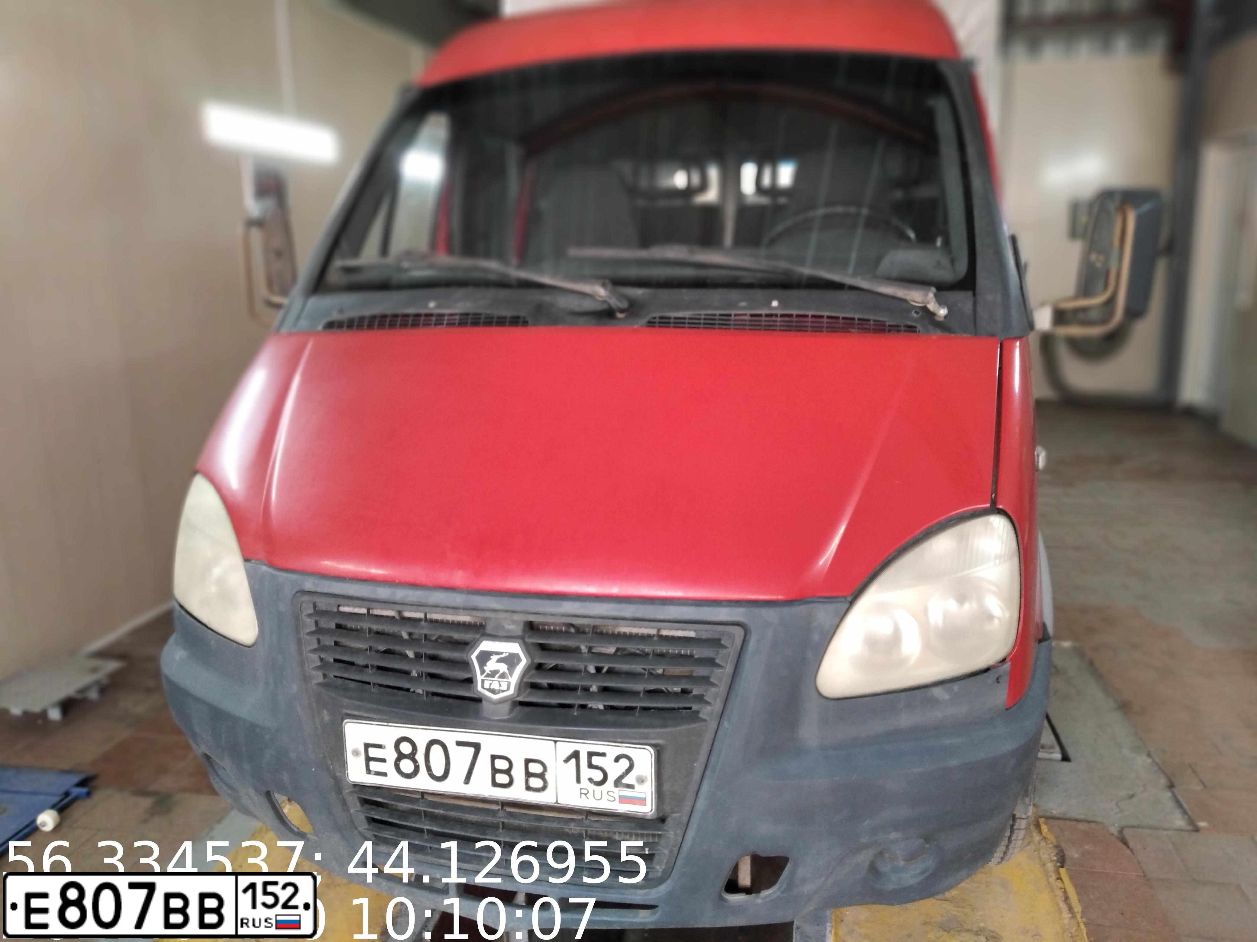 Фото автомобиля GAZ 3302 EL, 2006 — госномер Е807ВВ152. Цвет: Красный
