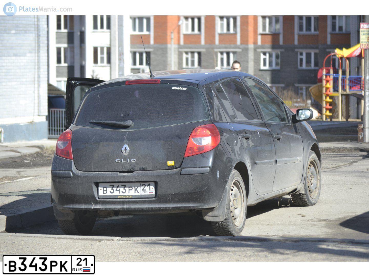 Фото автомобиля RENAULT CLIO, 2008 — госномер А729МК156. Цвет: ЧЕРНЫЙ