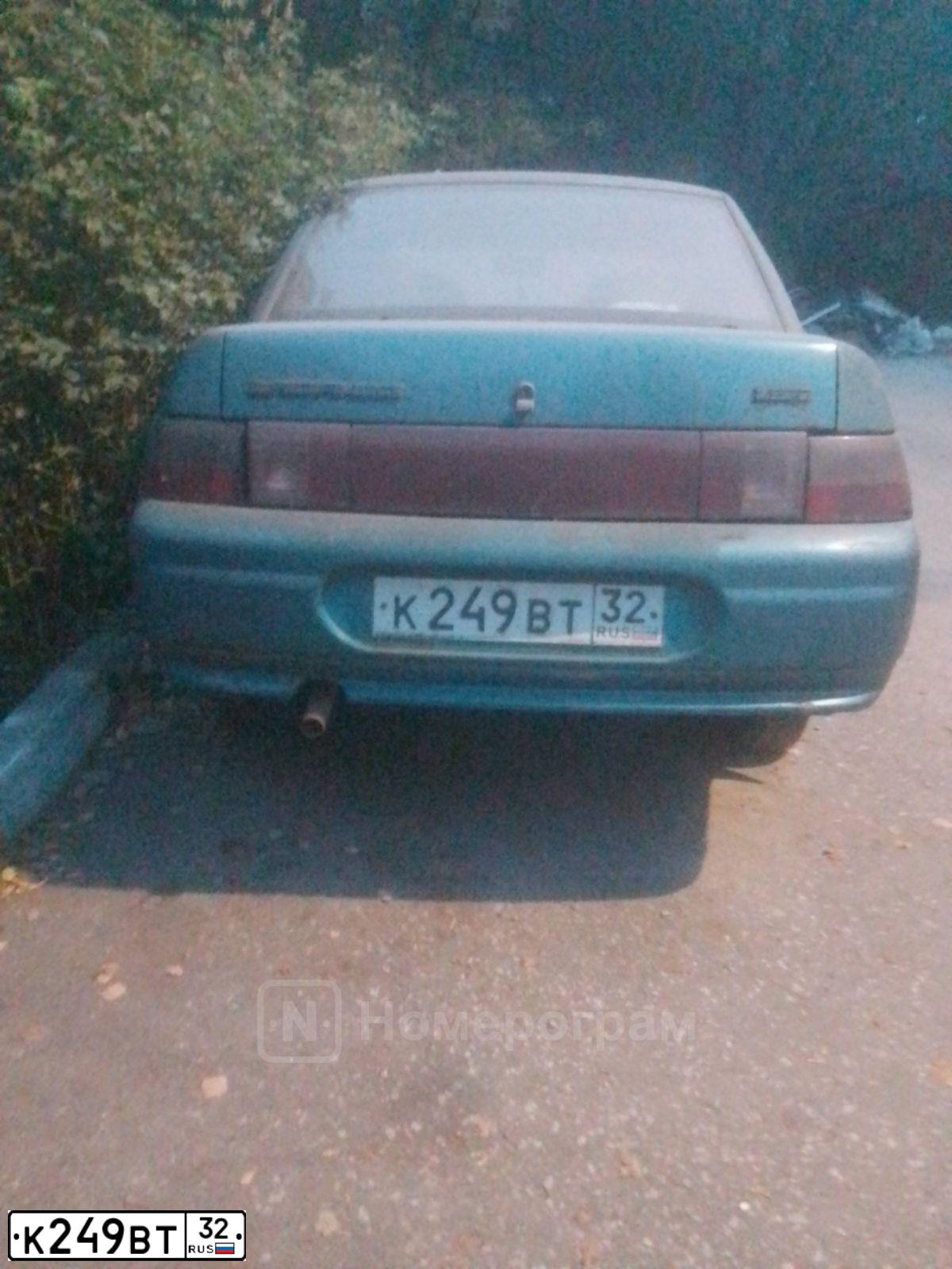 Фото автомобиля LADA 2110, 2000 — госномер К249ВТ32. Цвет: СИНЕ-ЗЕЛЕНЫЙ