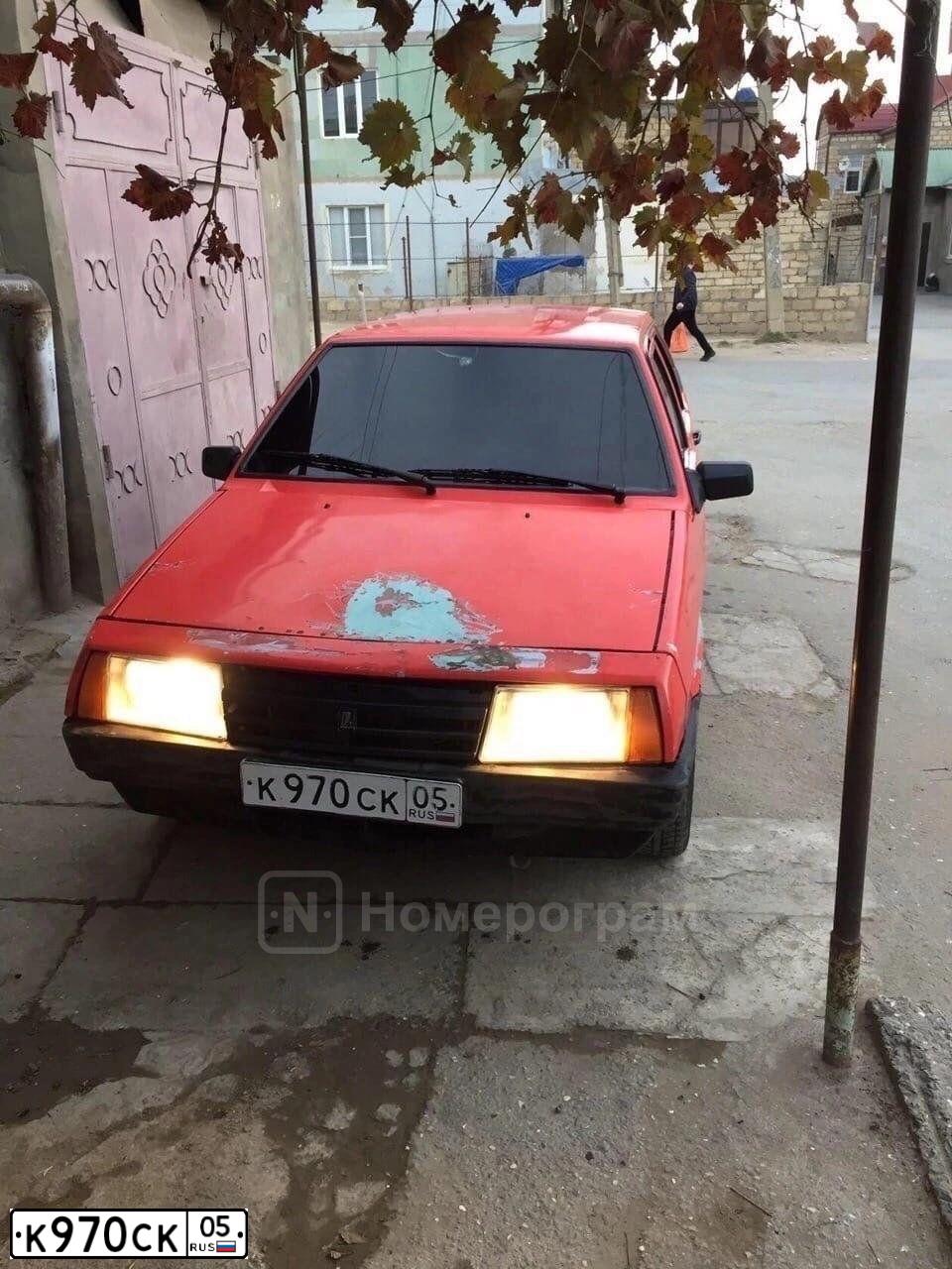 Фото автомобиля LADA 2109 SAMARA, 1985 — госномер К970СК05. Цвет: Красный