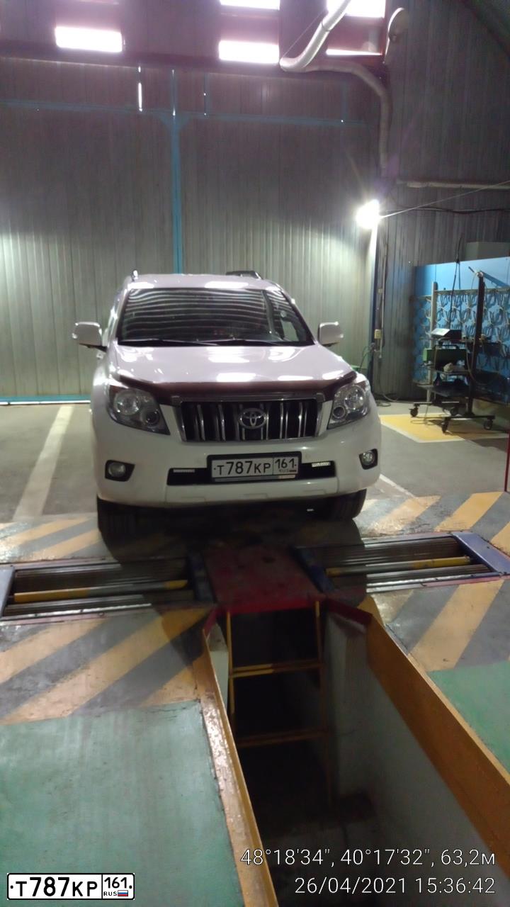 Фото автомобиля TOYOTA LANDCRUISER, 2009 — госномер Т787КР161. Цвет: Белый