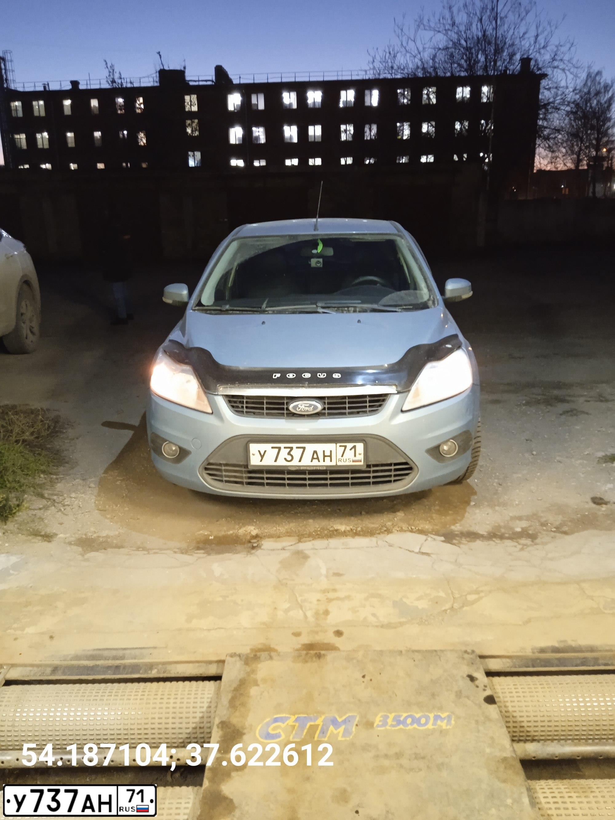 Фото автомобиля FORD FOCUS, 2010 — госномер М377СС71. Цвет: СЕРО-ГОЛУБОЙ