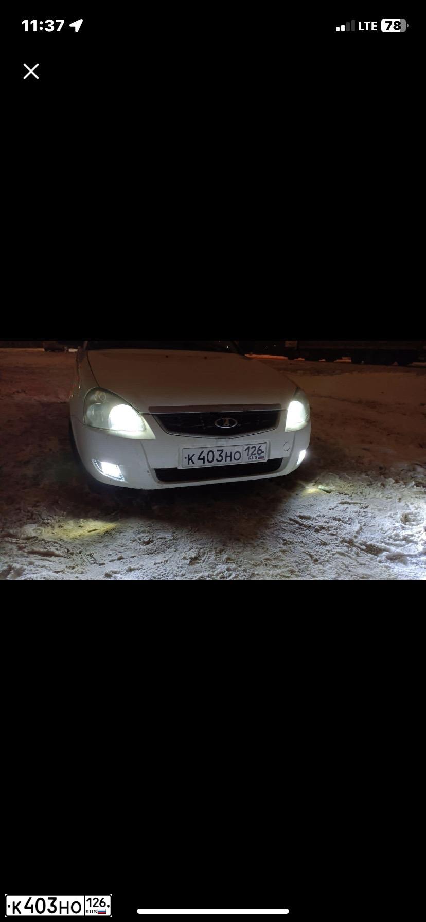 Фото автомобиля LADA 2172 PRIORA, 2011 — госномер К403НО126. Цвет: Белый