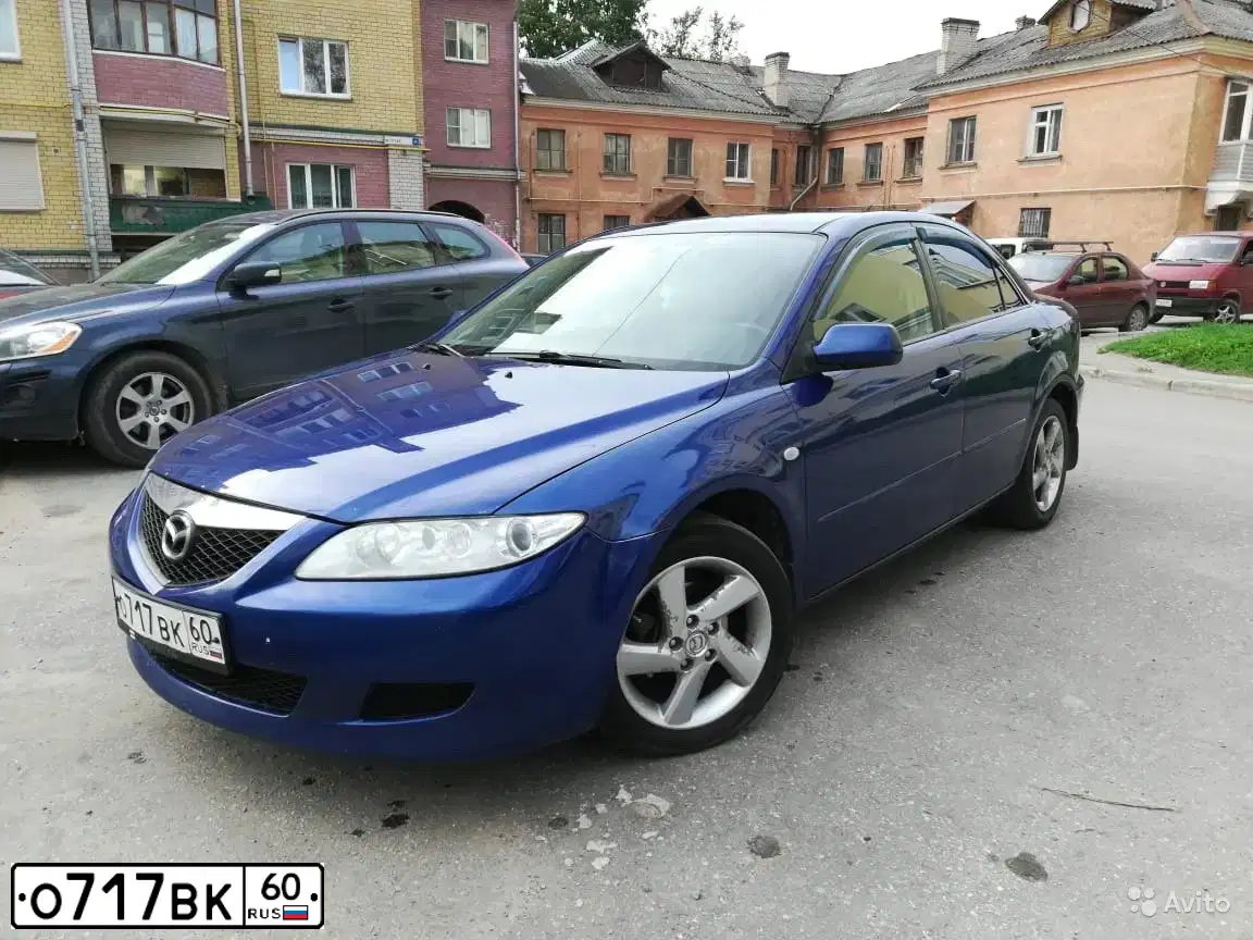 Фото автомобиля MAZDA 6, 2005 — госномер Х641НК136. Цвет: синий