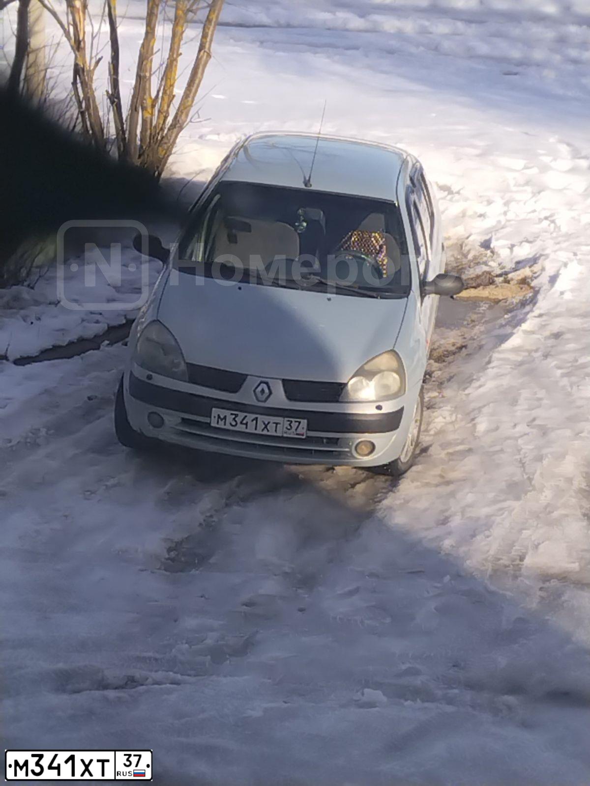 Фото автомобиля RENAULT SYMBOL, 2003 — госномер М341ХТ37. Цвет: СЕРО-ГОЛУБОЙ