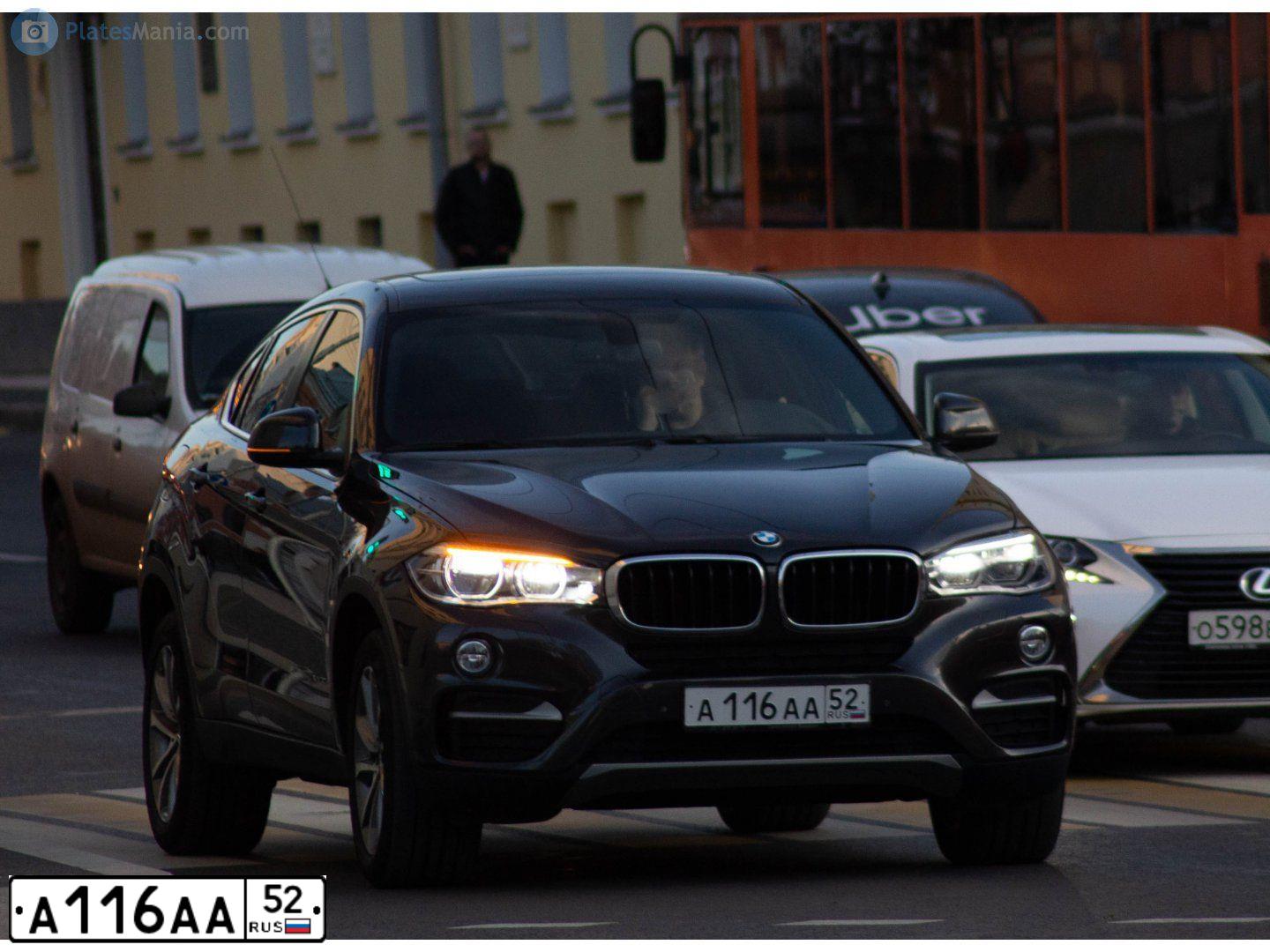Фото автомобиля BMW X6, 2015 — госномер А116АА52. Цвет: СЕРЫЙ