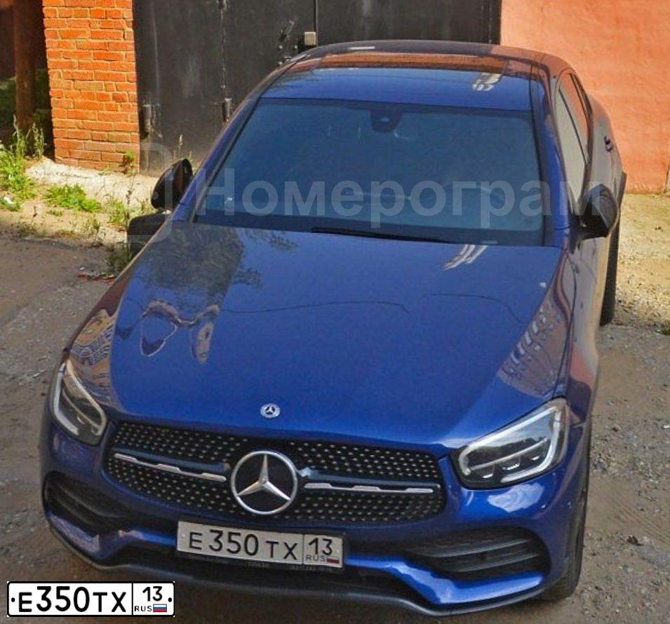 Фото автомобиля MERCEDES GLC-KLASSE, 2019 — госномер Е909ВТ58. Цвет: СИНИЙ