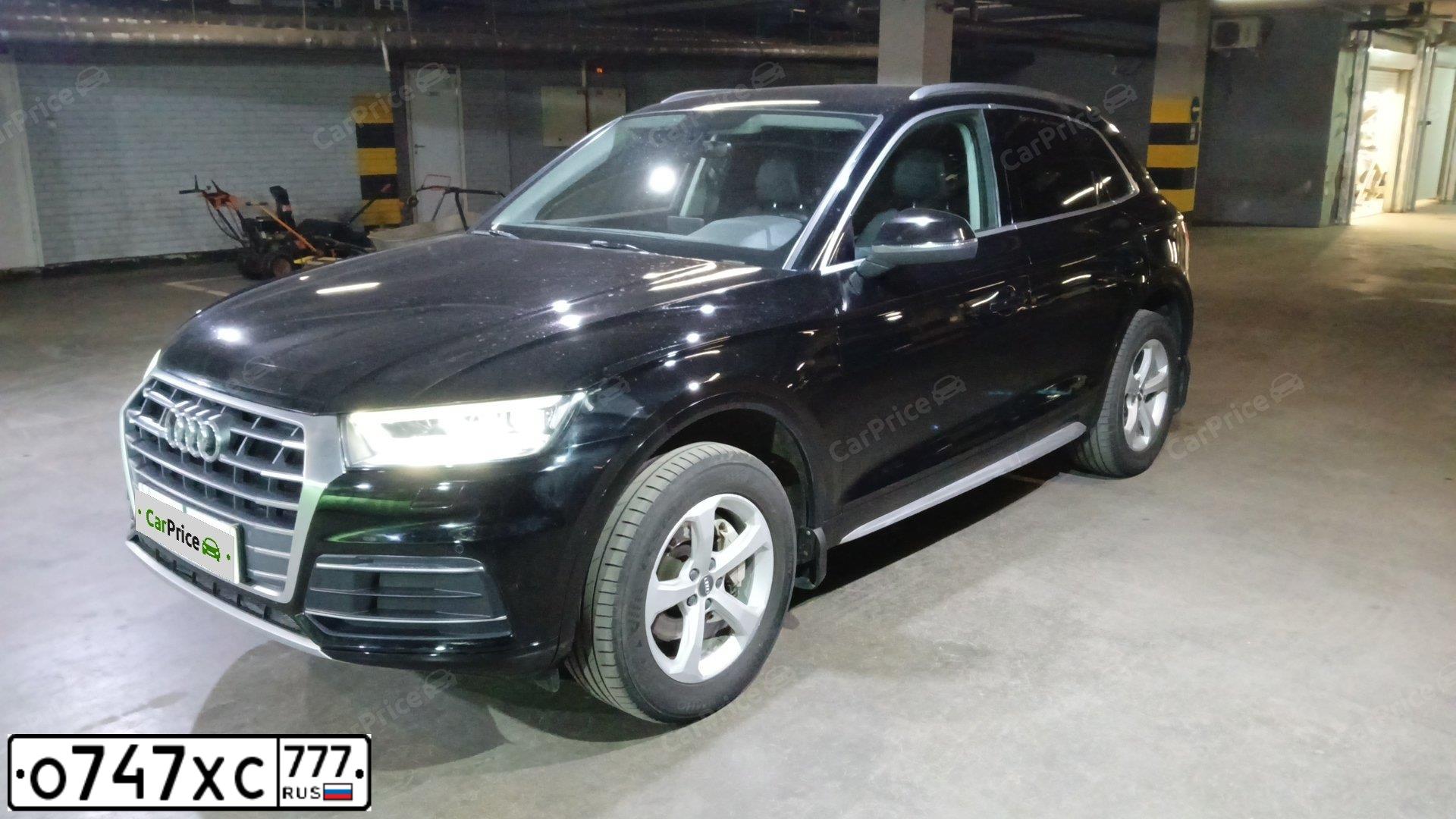 Фото автомобиля AUDI Q5, 2017 — госномер О747ХС777. Цвет: ЧЕРНЫЙ