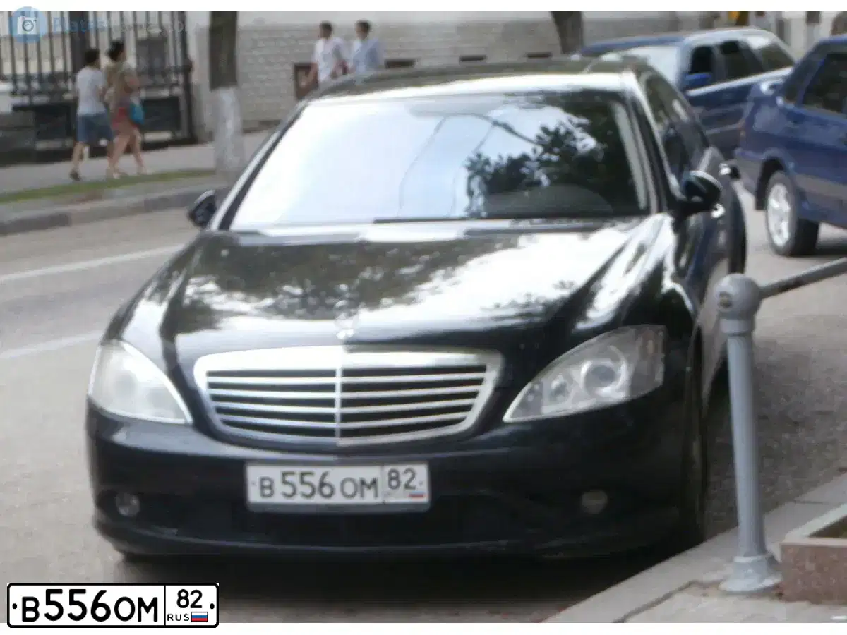 Фото автомобиля MERCEDES S-KLASSE, 2008 — госномер В556ОМ82. Цвет: ЧЕРНЫЙ
