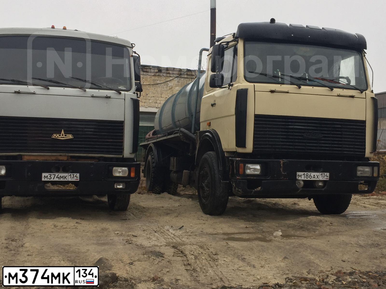 Фото автомобиля MAZ 5432 /4X2/, 1999 — госномер М374МК134. Цвет: СЕРЫЙ