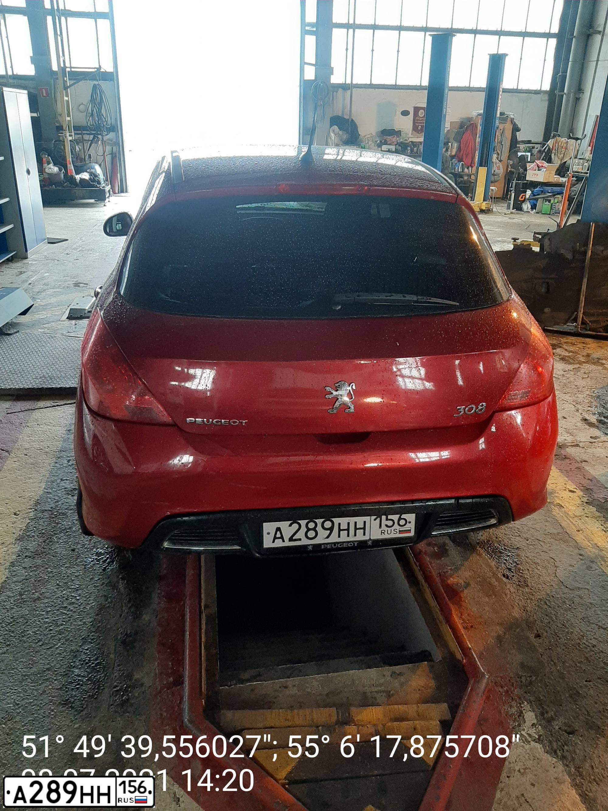 Фото автомобиля PEUGEOT 308, 2009 — госномер А289НН156