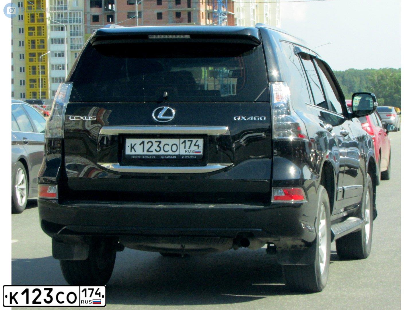 Фото автомобиля LEXUS GX, 2013 — госномер Р642УМ174. Цвет: ЧЕРНЫЙ
