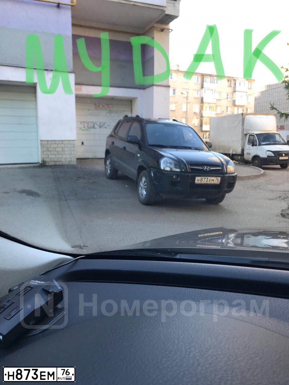 Фото автомобиля HYUNDAI TUCSON, 2008 — госномер Н873ЕМ76. Цвет: Темно-зеленый
