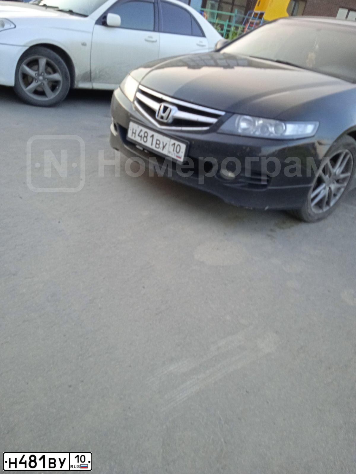 Фото автомобиля HONDA ACCORD, 2005 — госномер Н458НР10. Цвет: ЧЕРНЫЙ