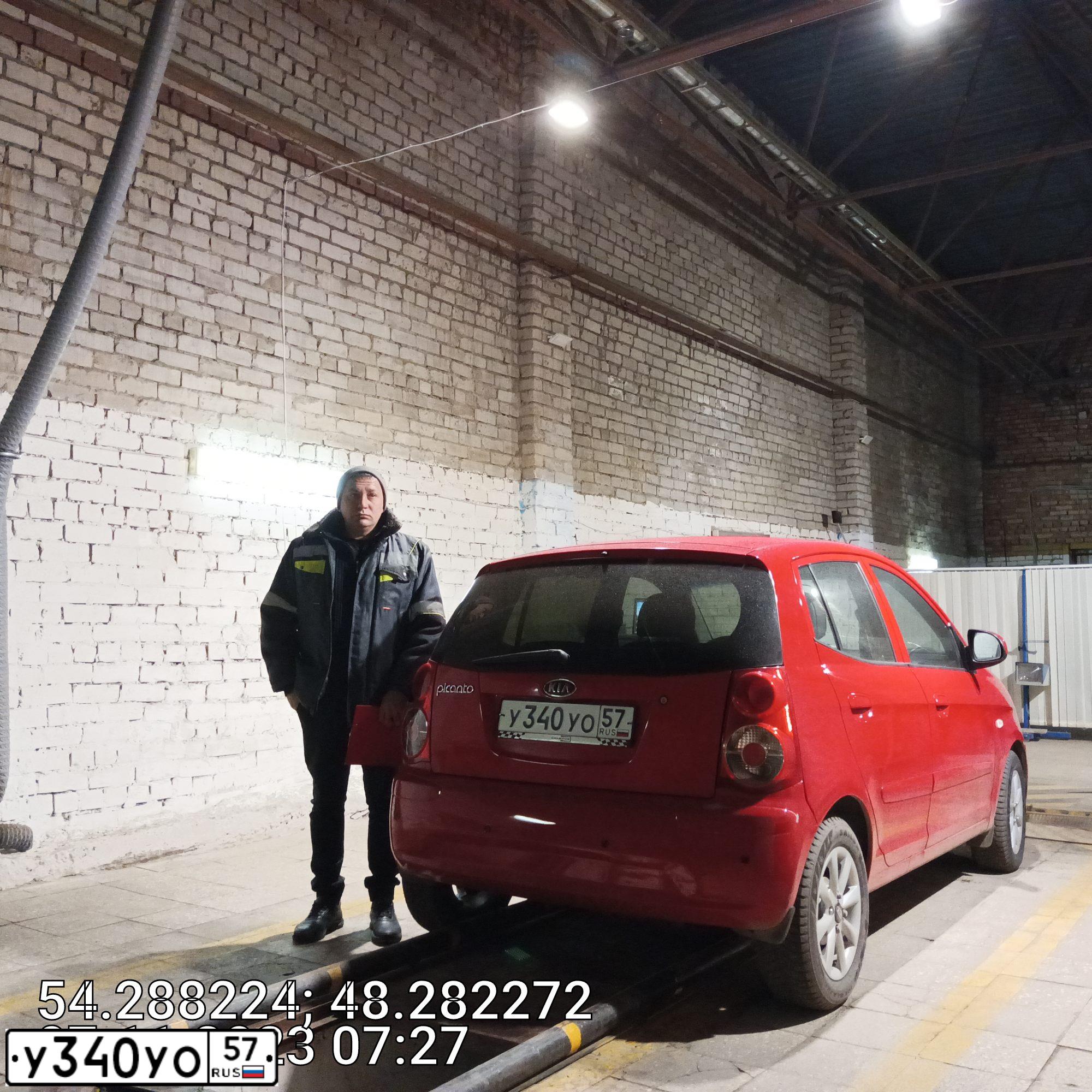 Фото автомобиля KIA PICANTO / MORNING, 2008 — госномер Р040НР57. Цвет: АЛЫЙ