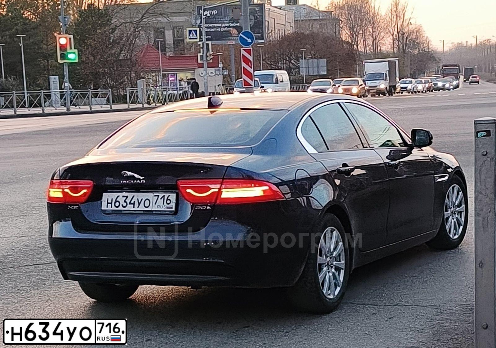 Фото автомобиля JAGUAR XE-SERIE, 2017 — госномер Н634УО716. Цвет: ТЕМНО СИНИЙ