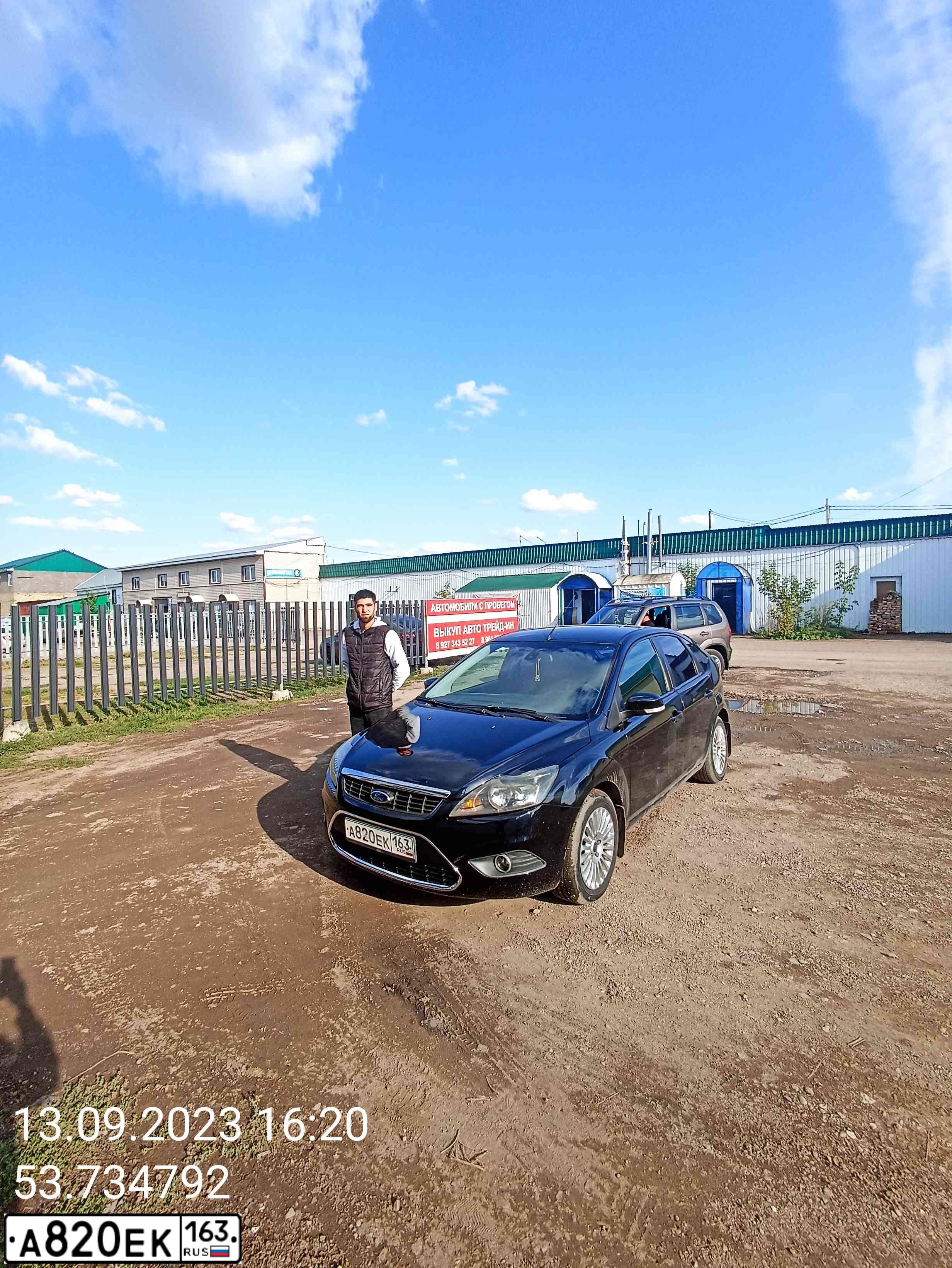 Фото автомобиля FORD FOCUS, 2008 — госномер М109ТУ702. Цвет: ЧЕРНЫЙ