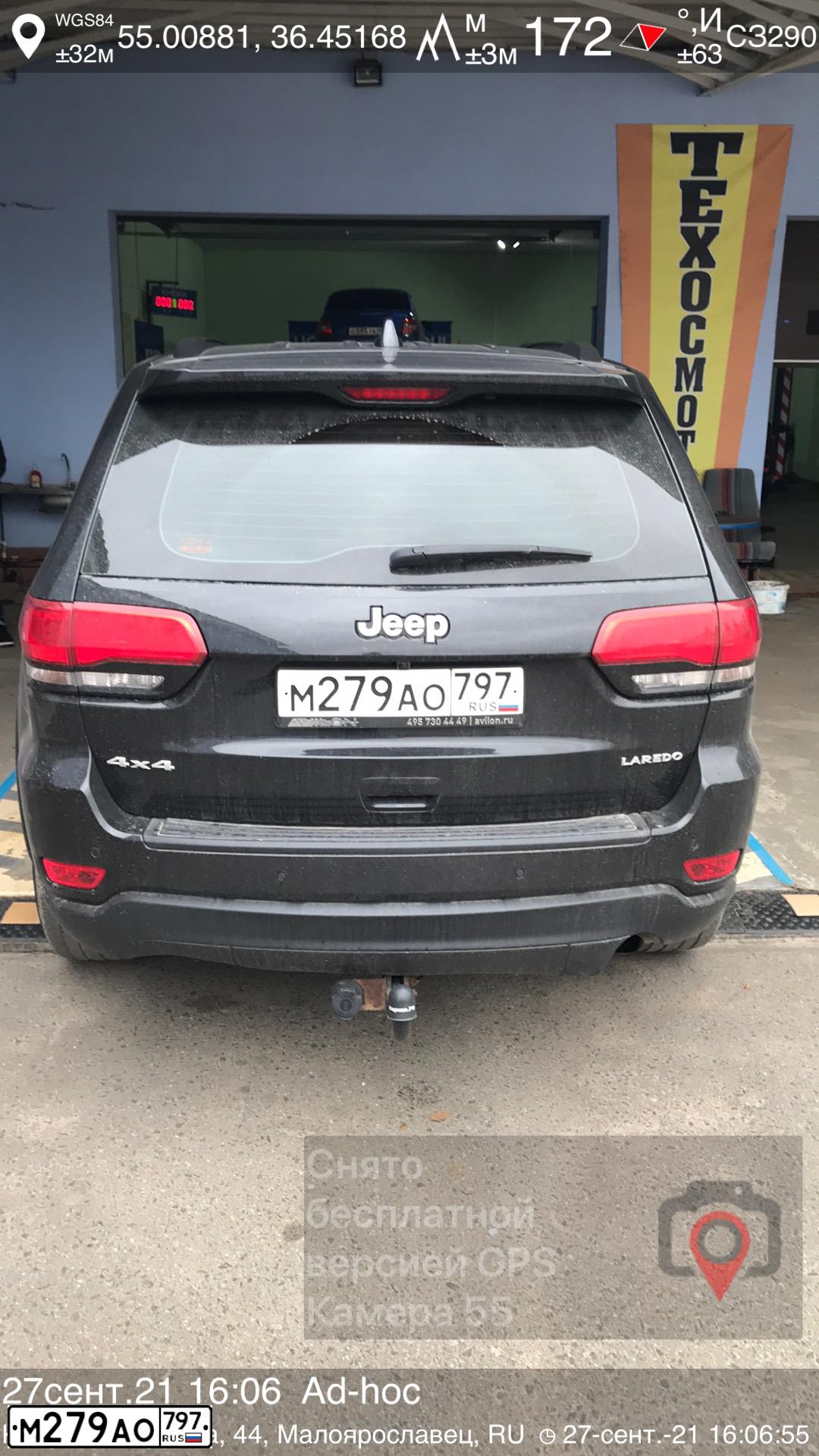Фото автомобиля JEEP GRAND CHEROKEE, 2016 — госномер М279АО797. Цвет: ЧЕРНЫЙ