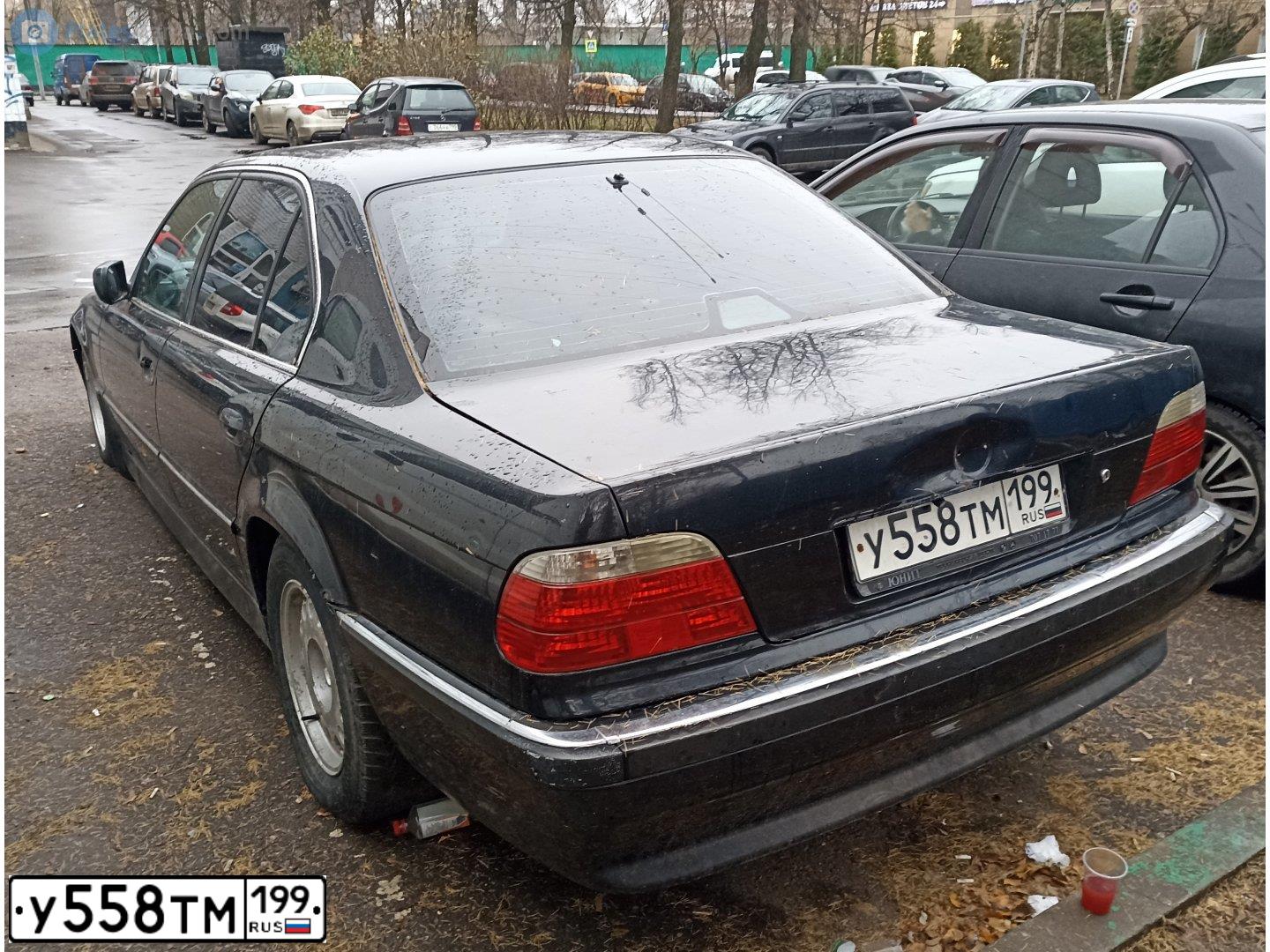 Фото автомобиля BMW SERIE 7, 1997 — госномер У558ТМ199. Цвет: ЧЕРНЫЙ