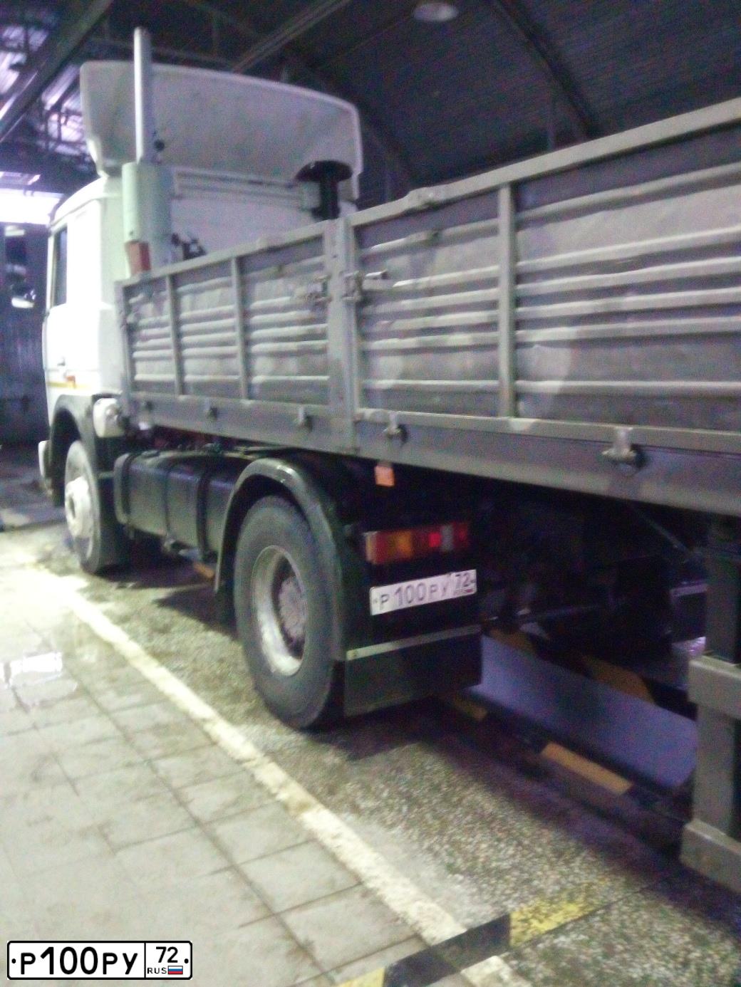 Фото автомобиля KAMAZ 65116 /6X4/, 2005 — госномер Р100РУ72. Цвет: ЖЕЛТЫЙ