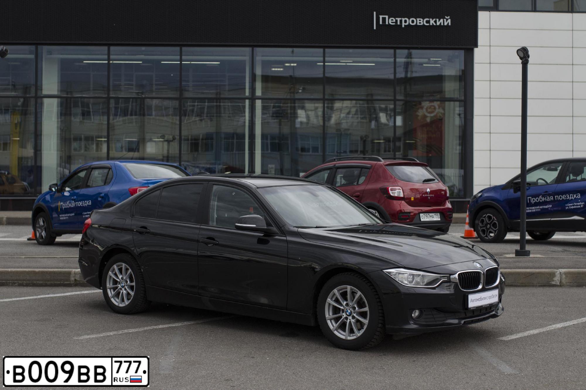 Фото автомобиля BMW SERIE 3, 2013 — госномер В009ВВ777. Цвет: ЧЕРНЫЙ