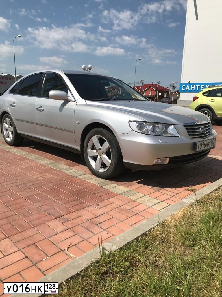 Фото автомобиля HYUNDAI GRANDEUR, 2008 — госномер А297ЕВ761. Цвет: Серебристый