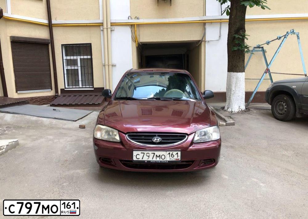 Фото автомобиля TAGAZ ACCENT, 2008 — госномер С797МО161. Цвет: Красный