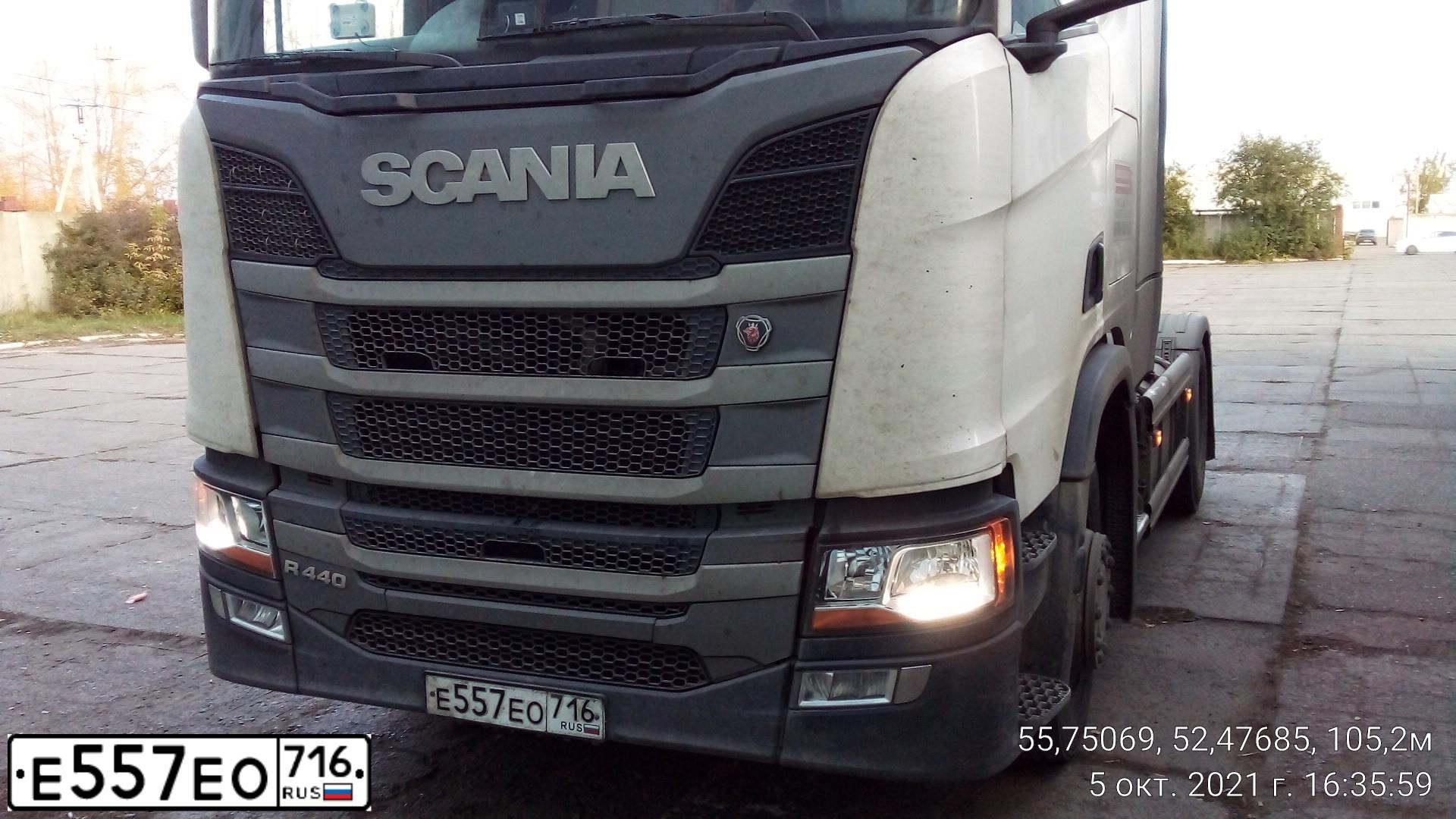 Фото автомобиля SCANIA R440, 2019 — госномер Х245ОА797. Цвет: Белый