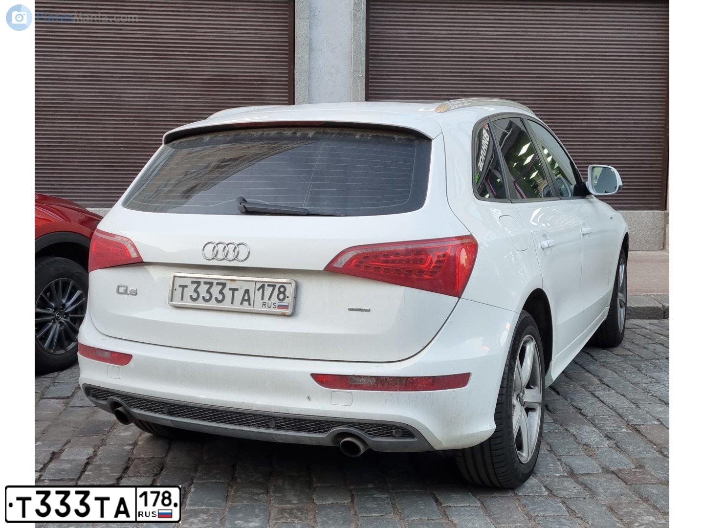 Фото автомобиля AUDI Q5, 2009 — госномер Т333ТА178. Цвет: БЕЛЫЙ