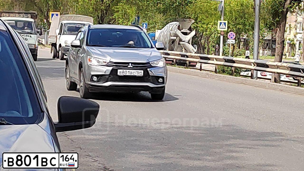 Фото автомобиля MITSUBISHI ASX, 2018 — госномер В801ВС164. Цвет: Серебристый