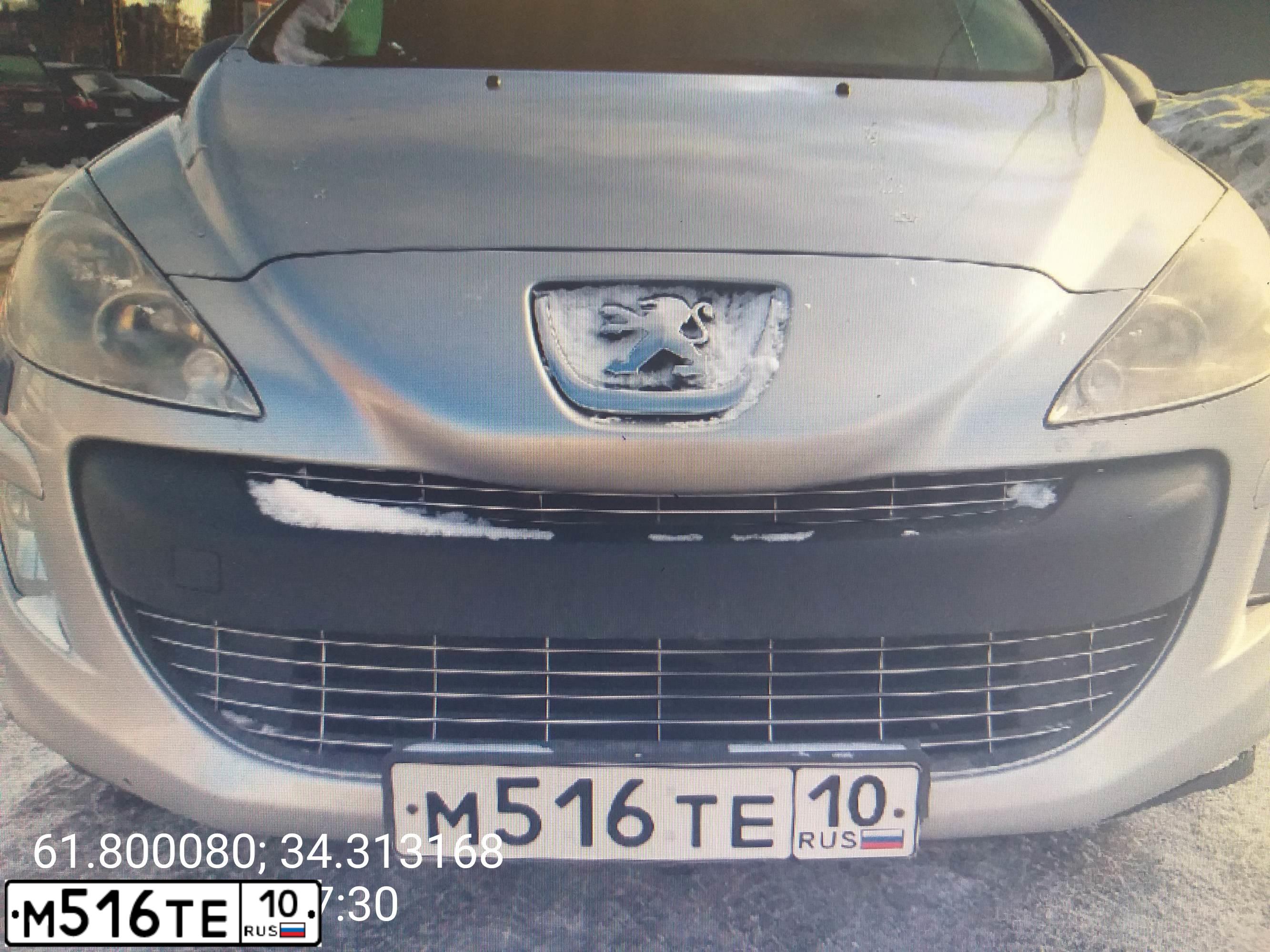 Фото автомобиля PEUGEOT 308, 2010 — госномер А030АА10. Цвет: СЕРЕБРИСТЫЙ
