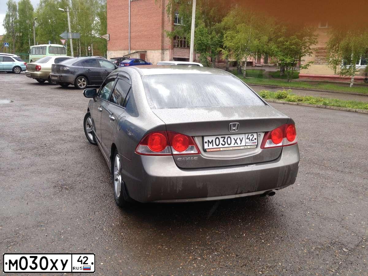Фото автомобиля HONDA CIVIC, 2007 — госномер А349СА155. Цвет: Серый