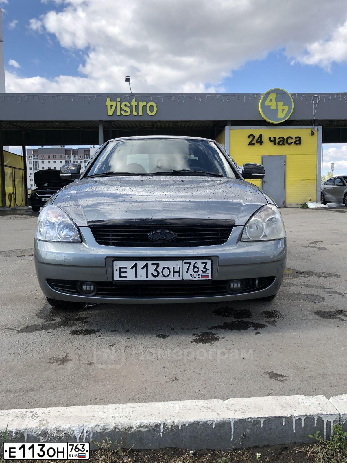 Фото автомобиля LADA 2170 PRIORA, 2008 — госномер Е113ОН763. Цвет: СРЕДНИЙ СЕРО-ЗЕЛЕНЫЙ МЕТ.