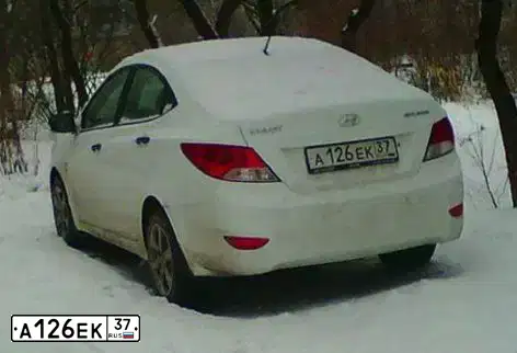 Фото автомобиля HYUNDAI SOLARIS, 2013 — госномер А126ЕК37. Цвет: БЕЛЫЙ