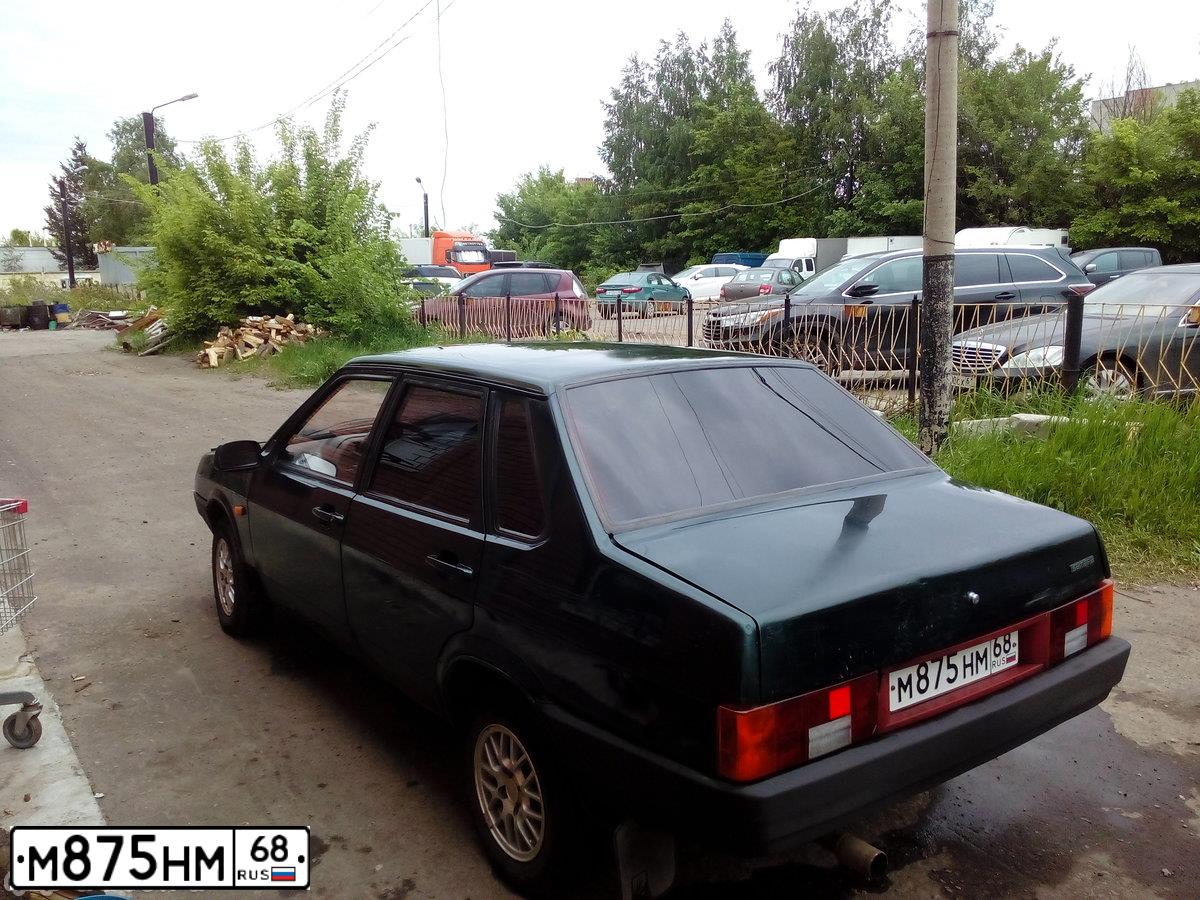 Фото автомобиля LADA 2109 SAMARA, 2002 — госномер М875НМ68. Цвет: Темно-зеленый