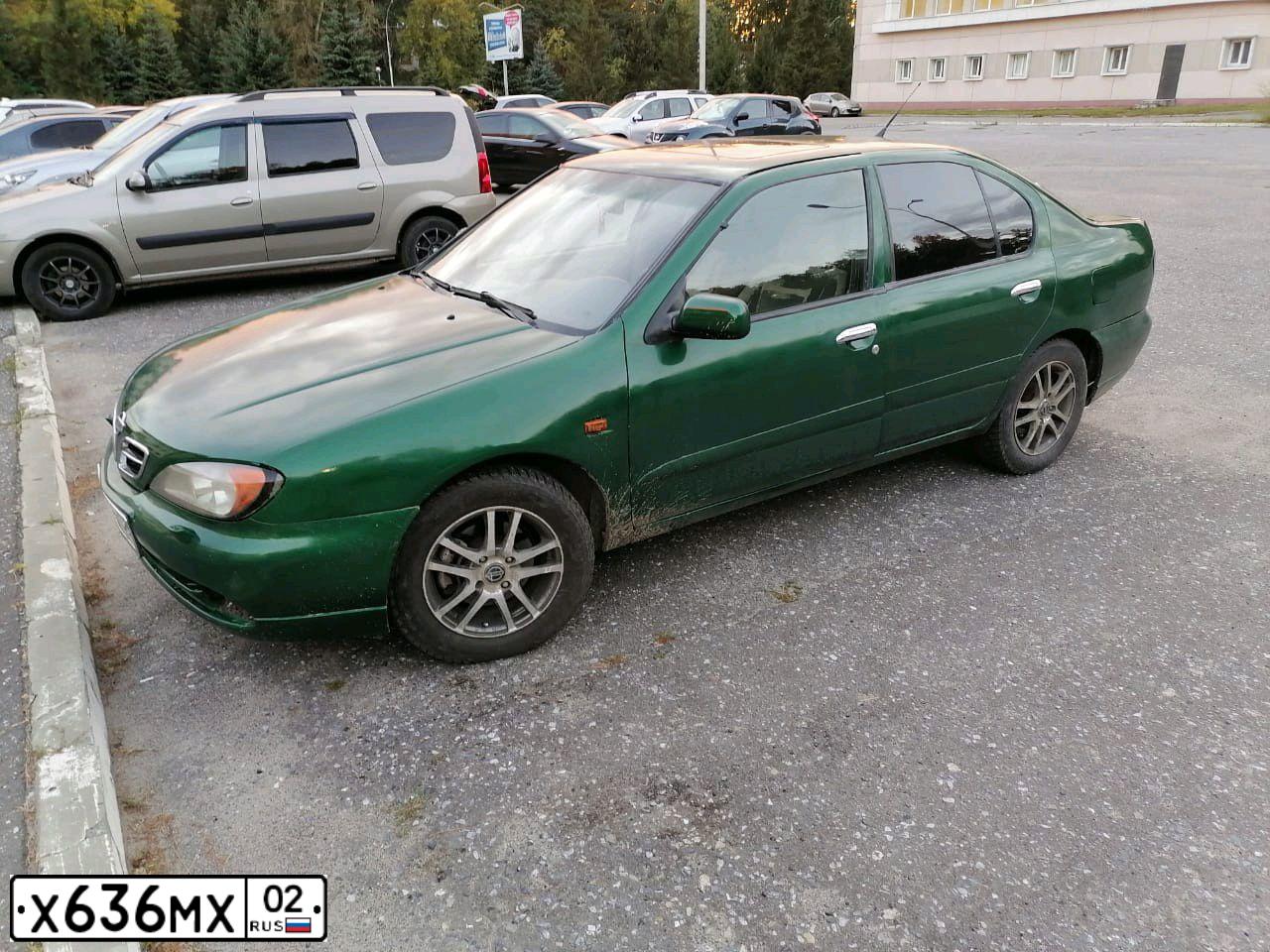 Фото автомобиля NISSAN PRIMERA, 1999 — госномер М814КТ13. Цвет: ЗЕЛЕНЫЙ